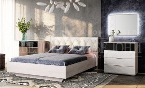 Модульная спальня Кимберли (Мебелони) Белый глянец